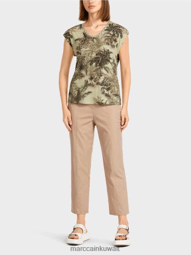 Marc Cain تي شيرت بنقش النخيل LVN0D61417 ملابس نفس ناعم