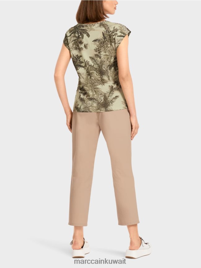 Marc Cain تي شيرت بنقش النخيل LVN0D61417 ملابس نفس ناعم