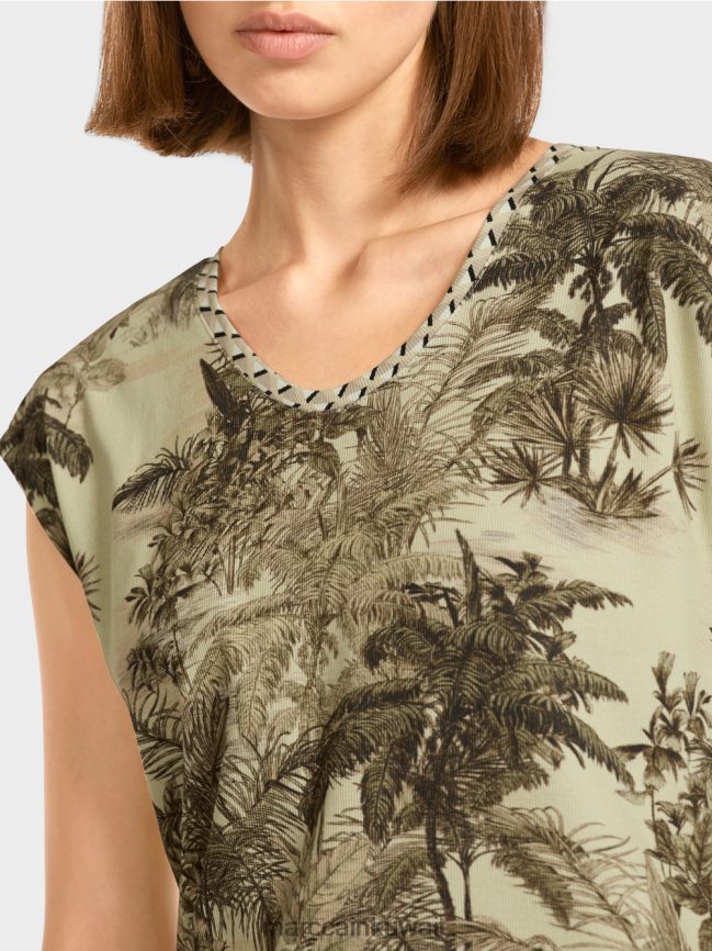 Marc Cain تي شيرت بنقش النخيل LVN0D61417 ملابس نفس ناعم