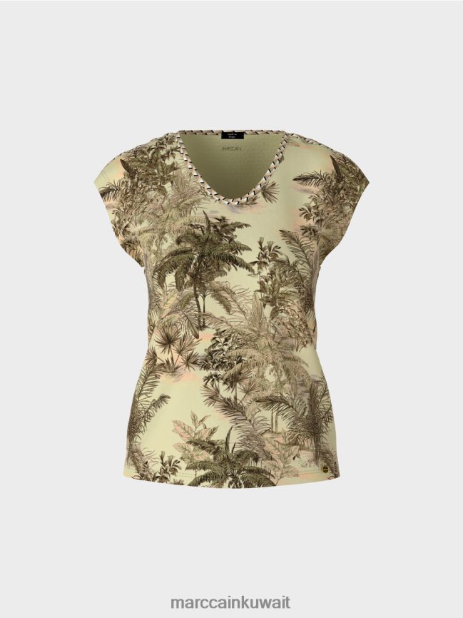 Marc Cain تي شيرت بنقش النخيل LVN0D61417 ملابس نفس ناعم