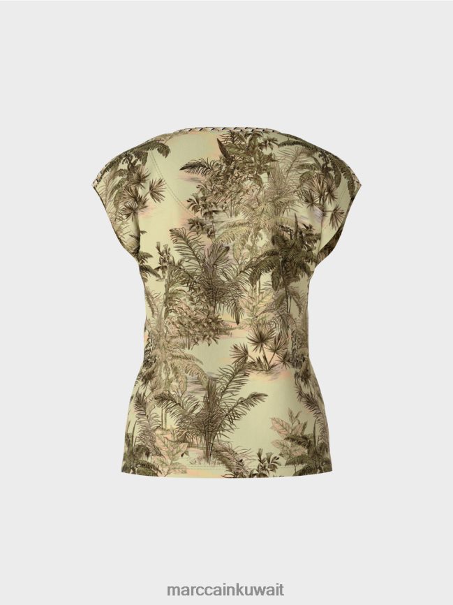 Marc Cain تي شيرت بنقش النخيل LVN0D61417 ملابس نفس ناعم