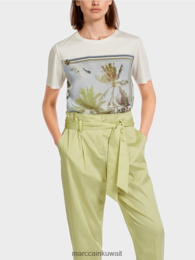 Marc Cain تي شيرت أنيق بمزيج من المواد LVN0D61418 ملابس أزور