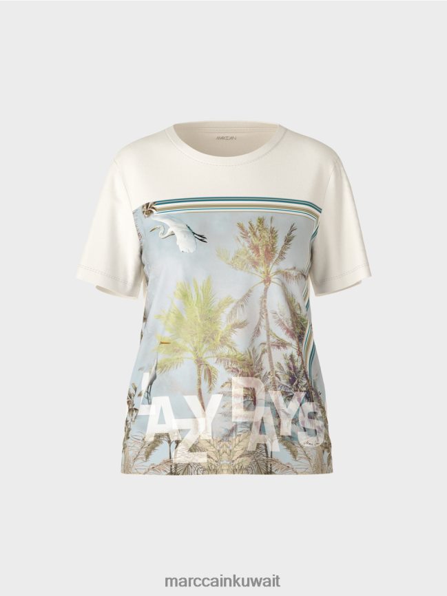 Marc Cain تي شيرت أنيق بمزيج من المواد LVN0D61418 ملابس أزور