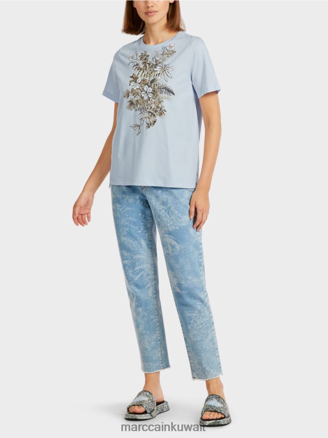 Marc Cain أعلى "إعادة التفكير معًا". LVN0D61419 ملابس مسحوق أزرق فاتح