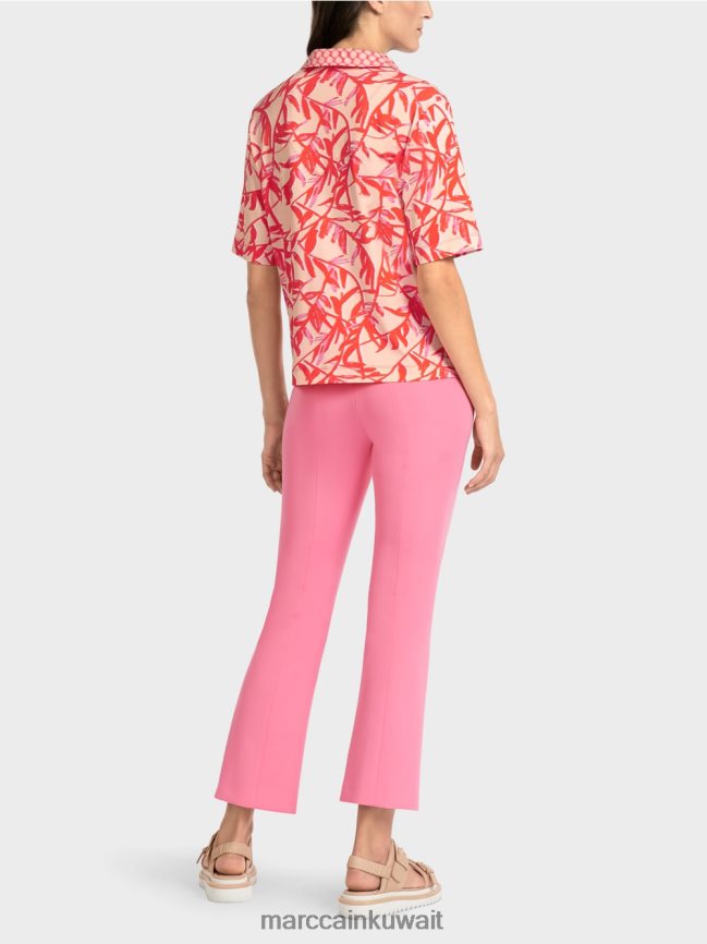 Marc Cain قميص بولو مع مزيج من الأنماط LVN0D61421 ملابس تان مشرق