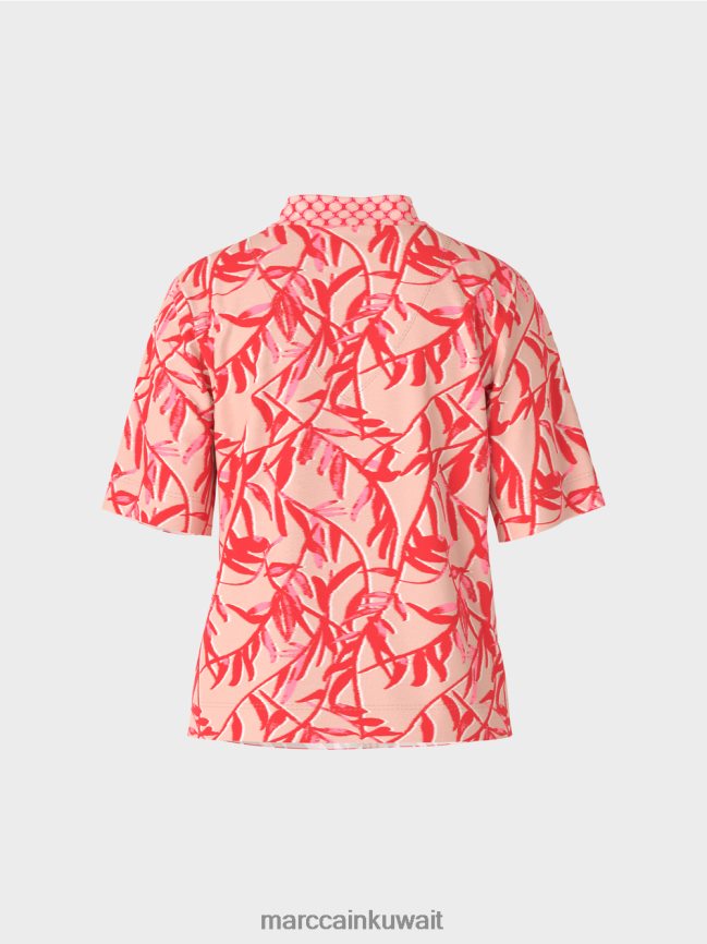 Marc Cain قميص بولو مع مزيج من الأنماط LVN0D61421 ملابس تان مشرق