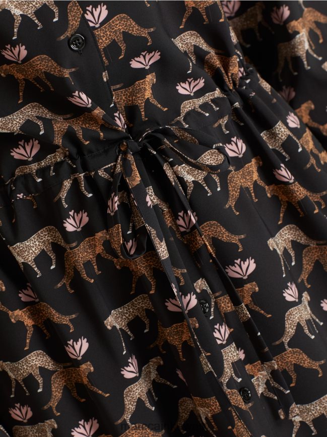 Marc Cain اللباس مع الفهود LVN0D6142 ملابس أسود