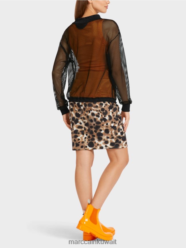 Marc Cain قميص شبكي شفاف LVN0D61435 ملابس أسود