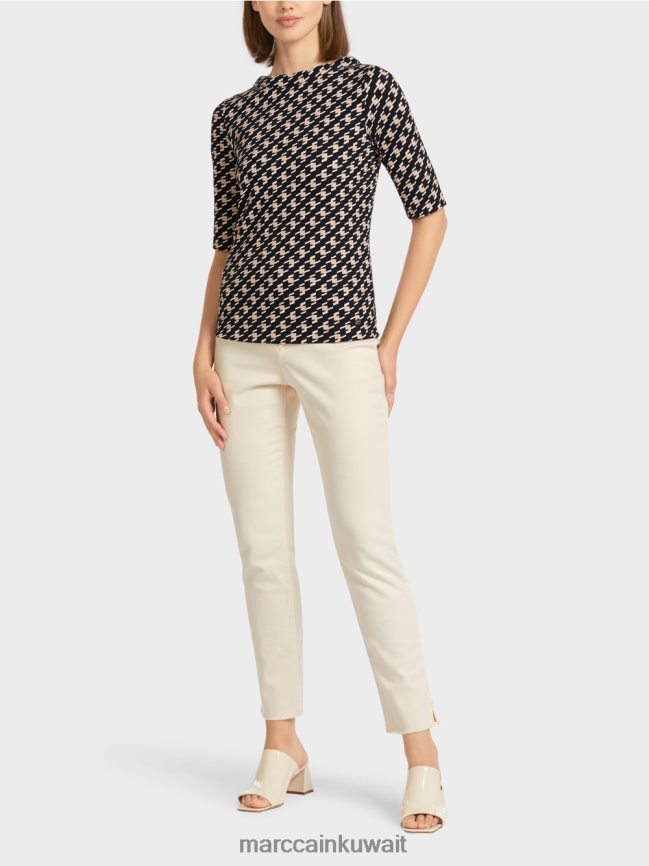 Marc Cain تي شيرت مع منقوشة الراعي LVN0D61444 ملابس أسود