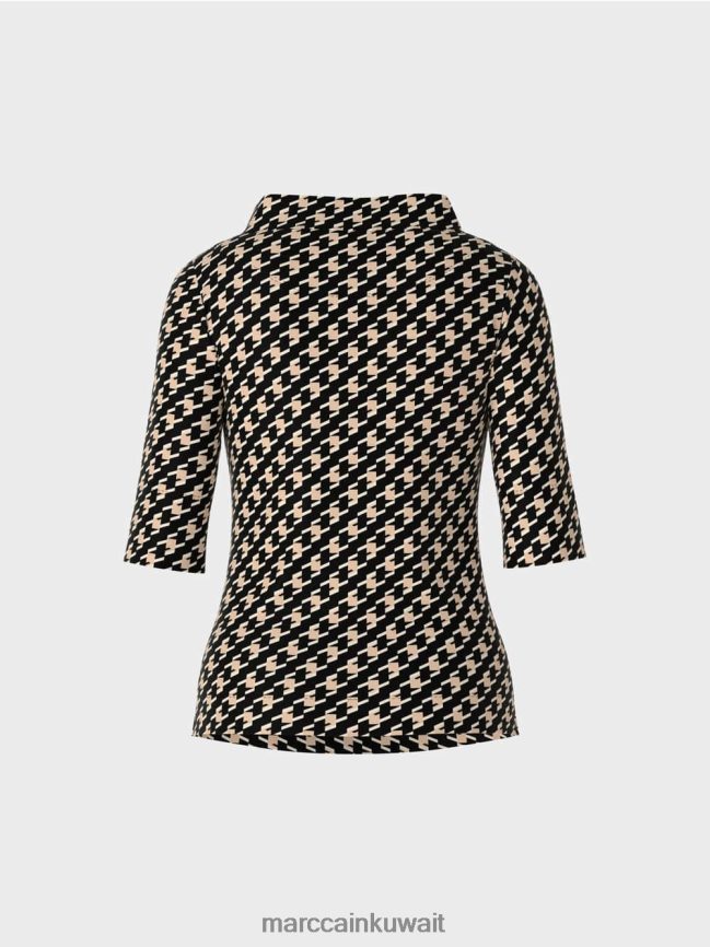 Marc Cain تي شيرت مع منقوشة الراعي LVN0D61444 ملابس أسود