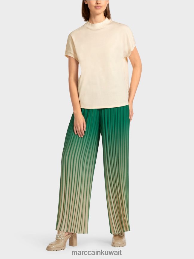 Marc Cain تي شيرت بأكمام كاب LVN0D61446 ملابس كريمة