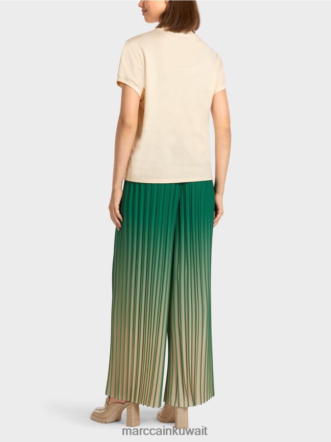 Marc Cain تي شيرت بأكمام كاب LVN0D61446 ملابس كريمة