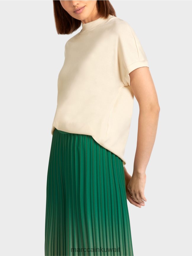 Marc Cain تي شيرت بأكمام كاب LVN0D61446 ملابس كريمة