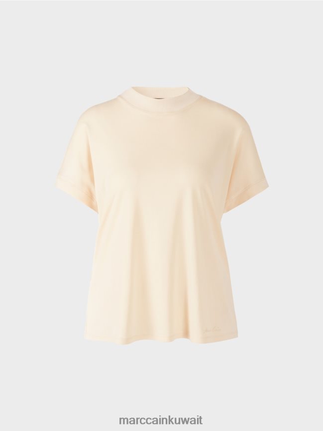 Marc Cain تي شيرت بأكمام كاب LVN0D61446 ملابس كريمة