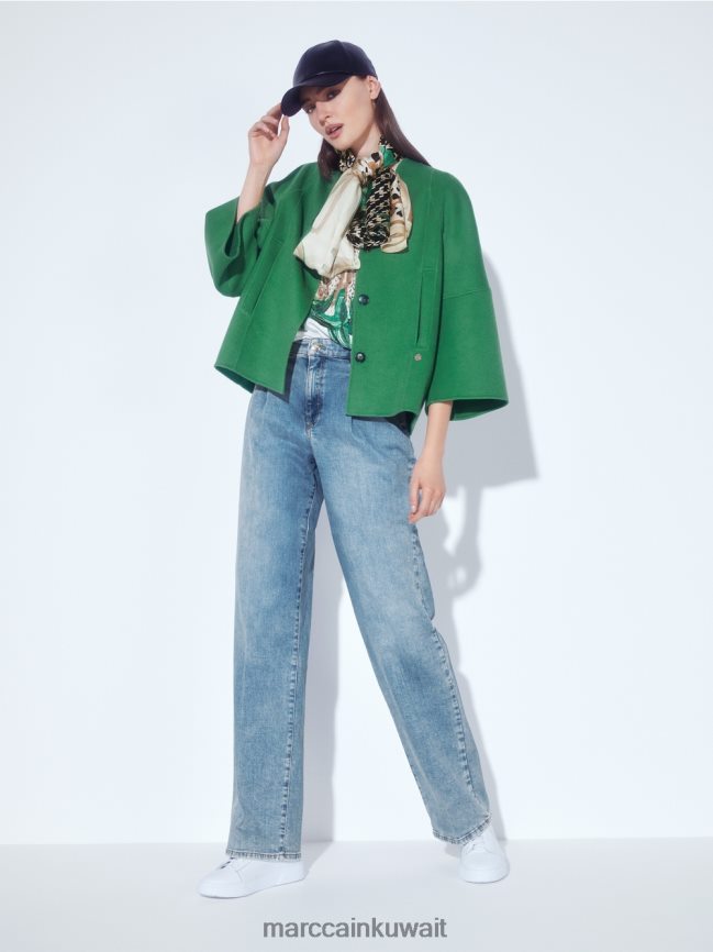 Marc Cain تيشيرت بنقشة الفهد مع تفاصيل حجر الراين LVN0D61448 ملابس طحلب أخضر