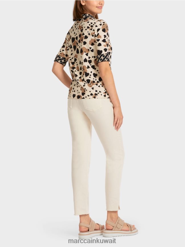 Marc Cain قميص بولو مطبوع LVN0D61449 ملابس كريمة