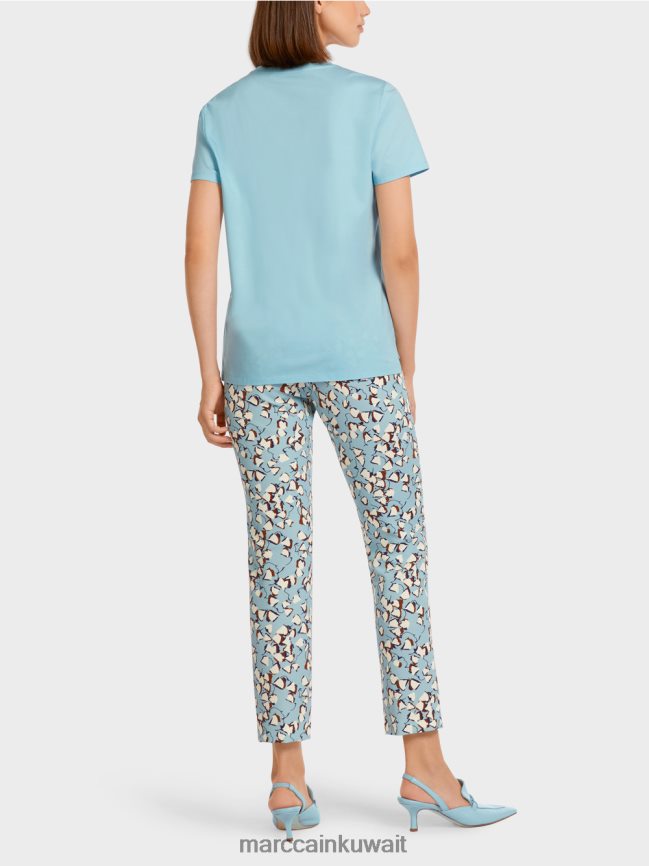 Marc Cain تيشيرت بجيب صدر مزخرف LVN0D61450 ملابس الغلاف الجوي الأزرق