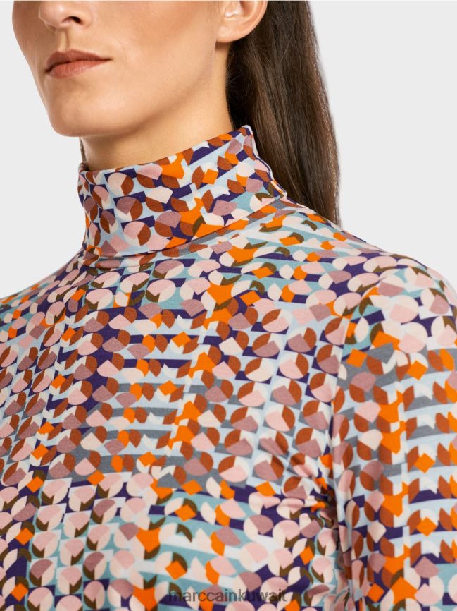 Marc Cain قمة ملونة بأكمام طويلة LVN0D61452 ملابس ملكي الأرجواني