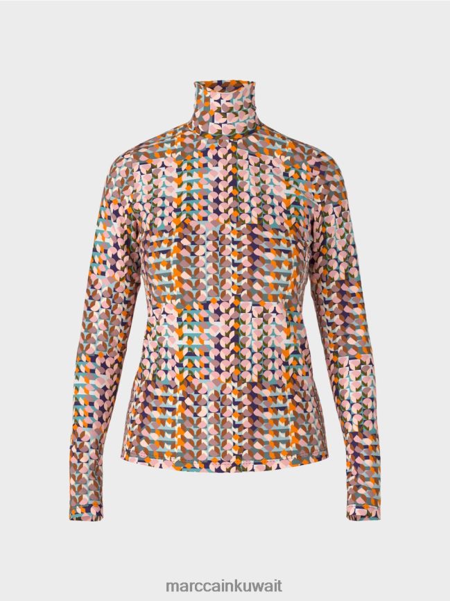 Marc Cain قمة ملونة بأكمام طويلة LVN0D61452 ملابس ملكي الأرجواني