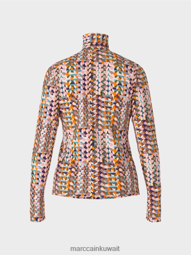 Marc Cain قمة ملونة بأكمام طويلة LVN0D61452 ملابس ملكي الأرجواني