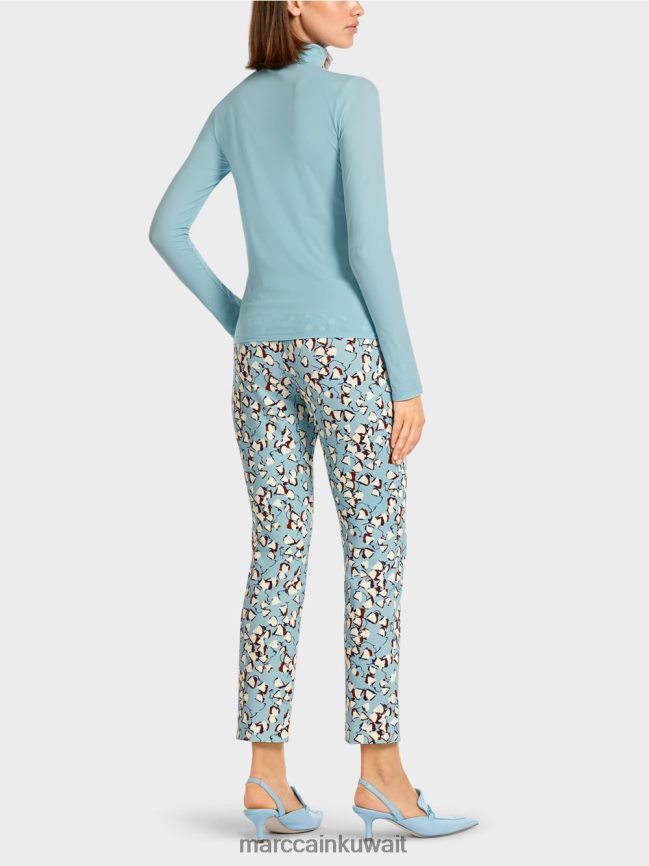 Marc Cain أعلى عادي بأكمام طويلة LVN0D61453 ملابس الغلاف الجوي الأزرق