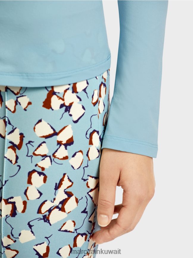 Marc Cain أعلى عادي بأكمام طويلة LVN0D61453 ملابس الغلاف الجوي الأزرق