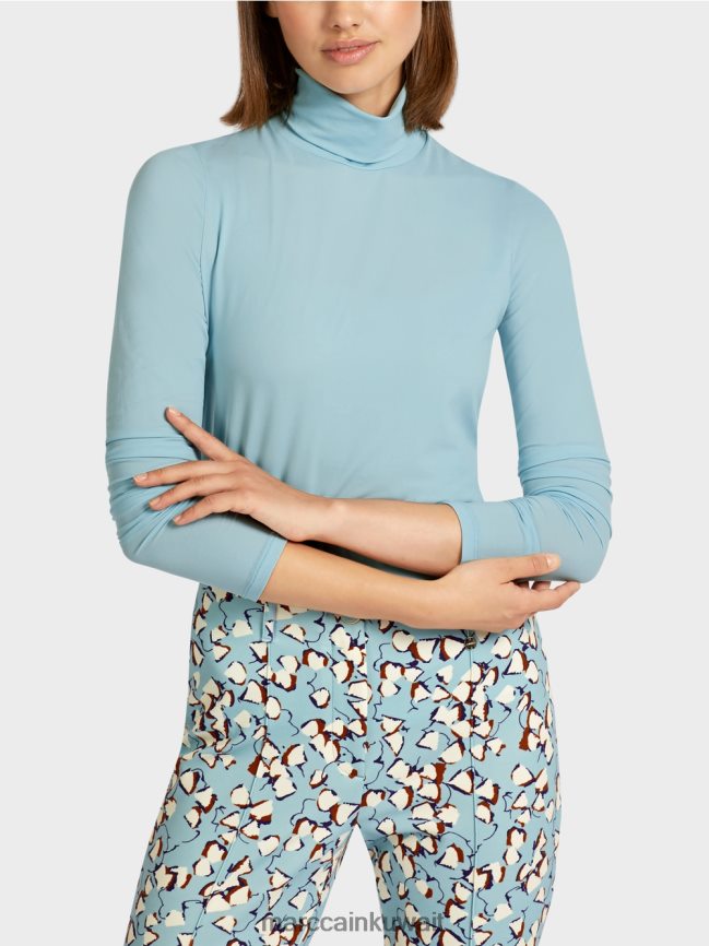 Marc Cain أعلى عادي بأكمام طويلة LVN0D61453 ملابس الغلاف الجوي الأزرق