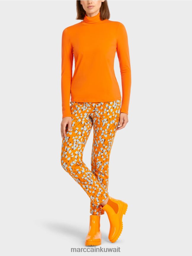 Marc Cain أعلى عادي بأكمام طويلة LVN0D61456 ملابس برتقالي واضح