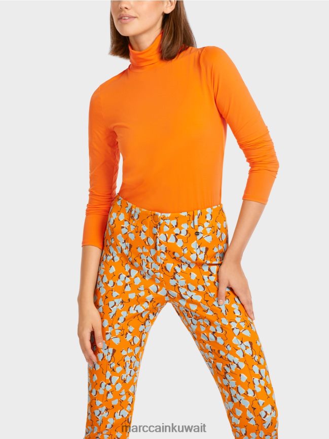 Marc Cain أعلى عادي بأكمام طويلة LVN0D61456 ملابس برتقالي واضح