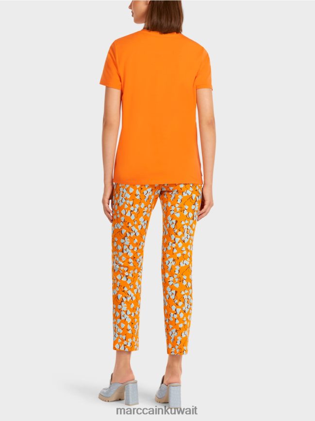 Marc Cain تيشيرت بجيب صدر مزخرف LVN0D61457 ملابس برتقالي واضح