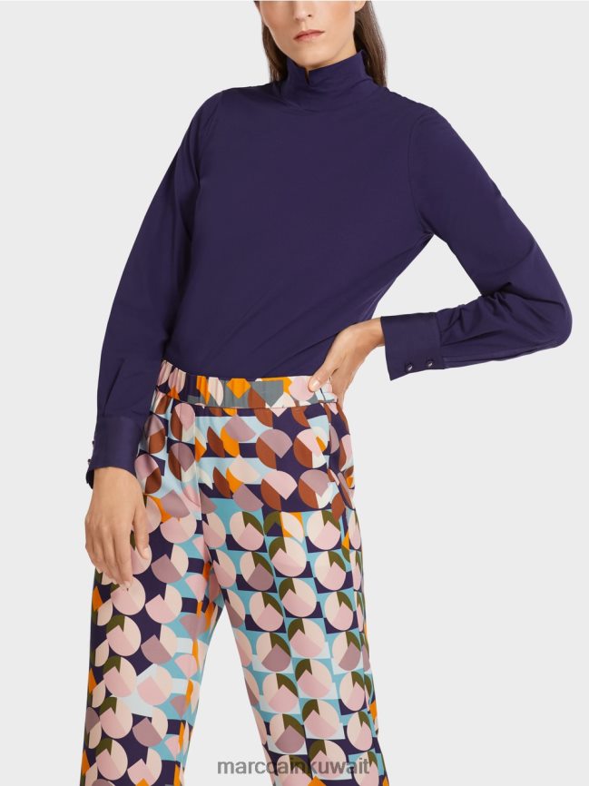 Marc Cain تي شيرت بأكمام بأساور LVN0D61458 ملابس ملكي الأرجواني