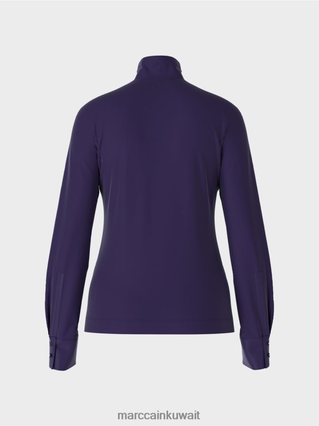 Marc Cain تي شيرت بأكمام بأساور LVN0D61458 ملابس ملكي الأرجواني