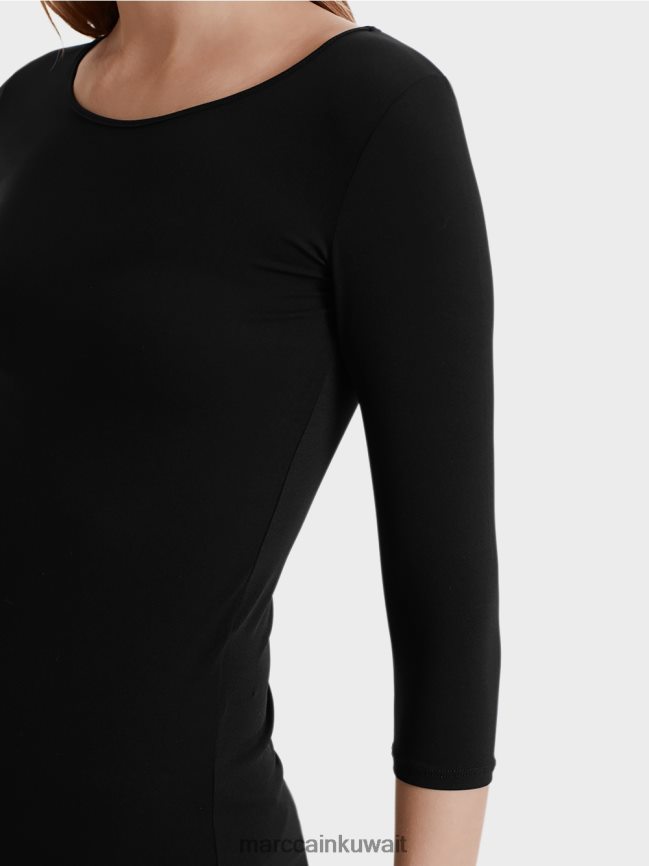 Marc Cain قميص طويل الأكمام دقيق للغاية LVN0D61470 ملابس أسود