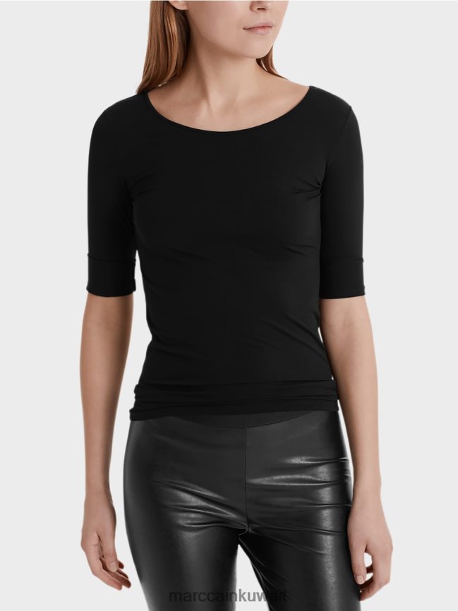 Marc Cain قميص طويل الأكمام دقيق للغاية LVN0D61470 ملابس أسود