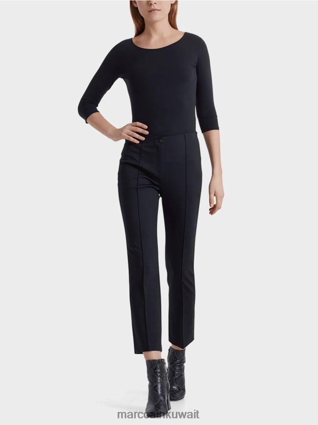 Marc Cain قميص طويل الأكمام دقيق للغاية LVN0D61471 ملابس منتصف الليل الأزرق