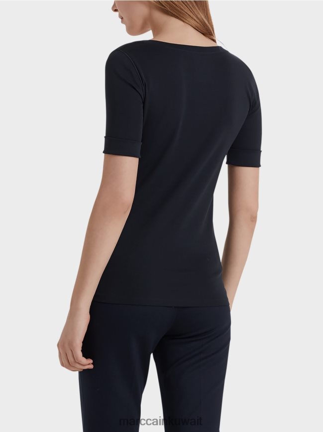 Marc Cain قميص أساسي عالي الجودة LVN0D61472 ملابس منتصف الليل الأزرق