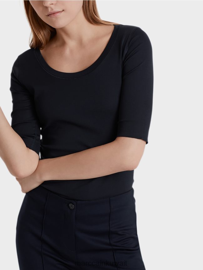 Marc Cain قميص أساسي عالي الجودة LVN0D61472 ملابس منتصف الليل الأزرق