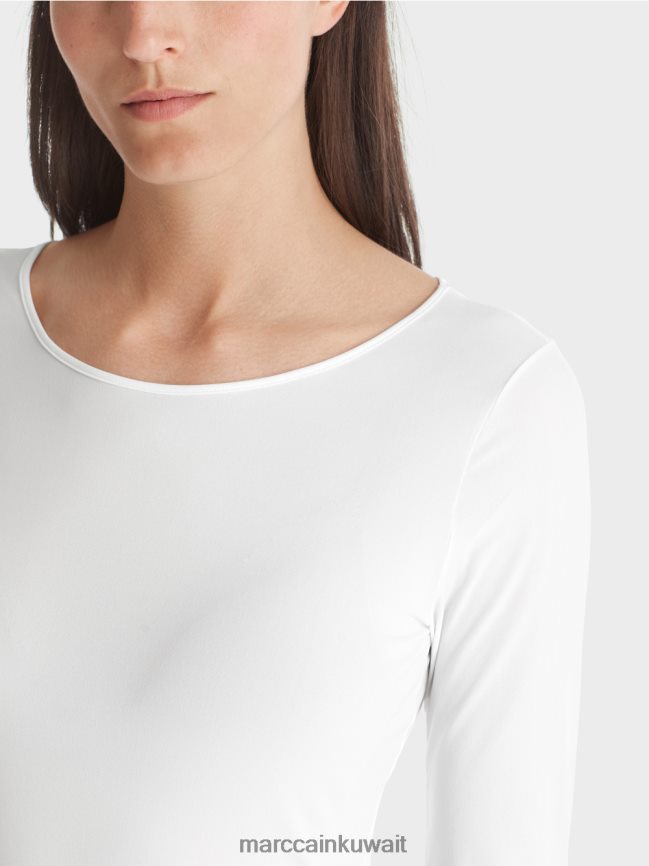 Marc Cain قميص رقيق بأكمام طويلة LVN0D61473 ملابس أبيض