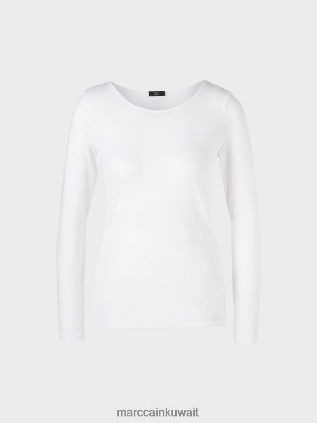 Marc Cain قميص رقيق بأكمام طويلة LVN0D61473 ملابس أبيض