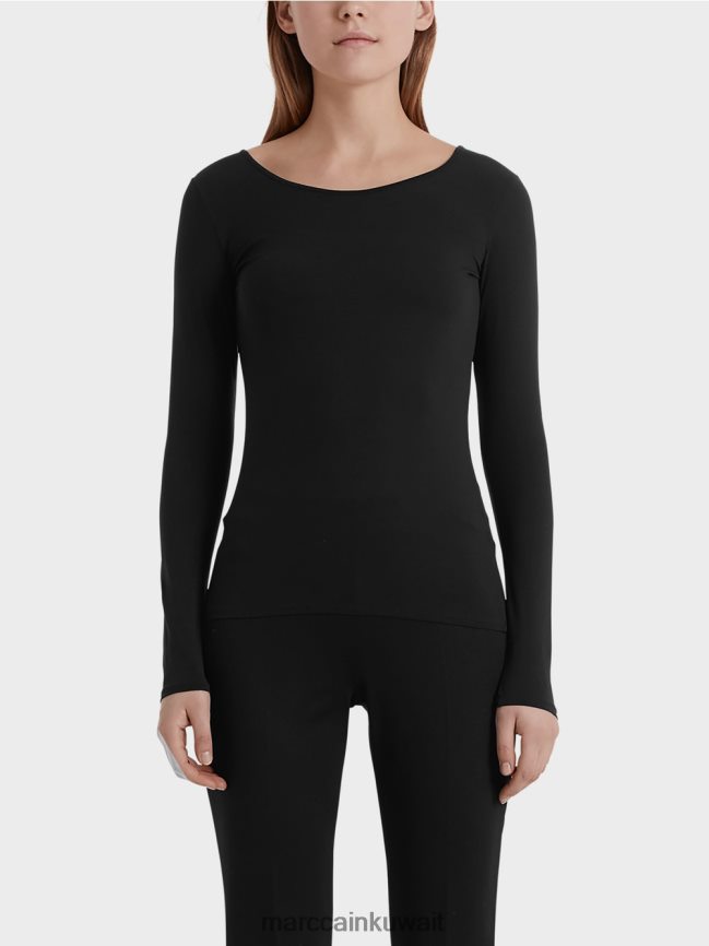 Marc Cain قميص رقيق بأكمام طويلة LVN0D61475 ملابس أسود