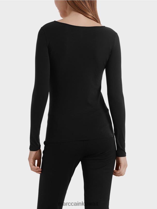 Marc Cain قميص رقيق بأكمام طويلة LVN0D61475 ملابس أسود