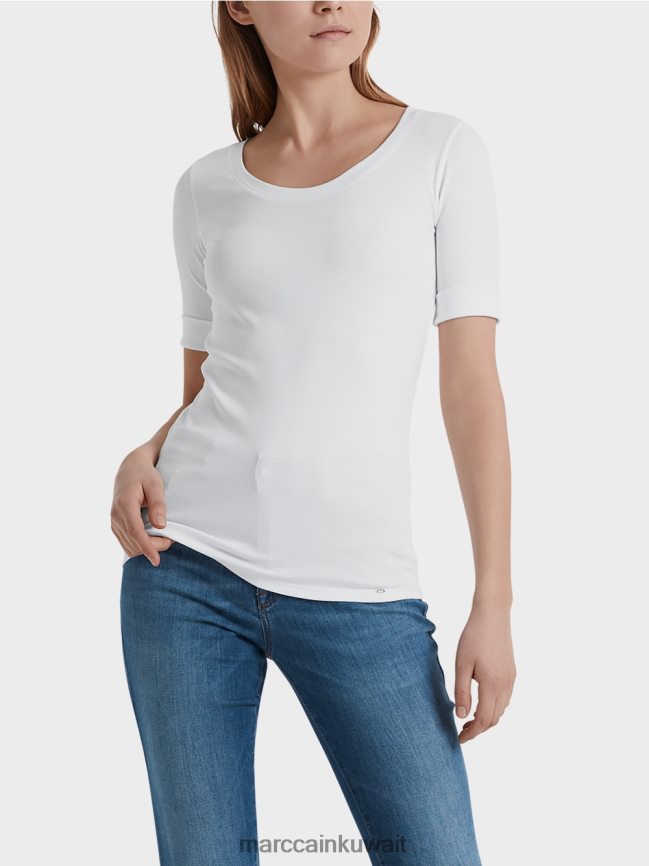 Marc Cain قميص أساسي عالي الجودة LVN0D61478 ملابس أبيض