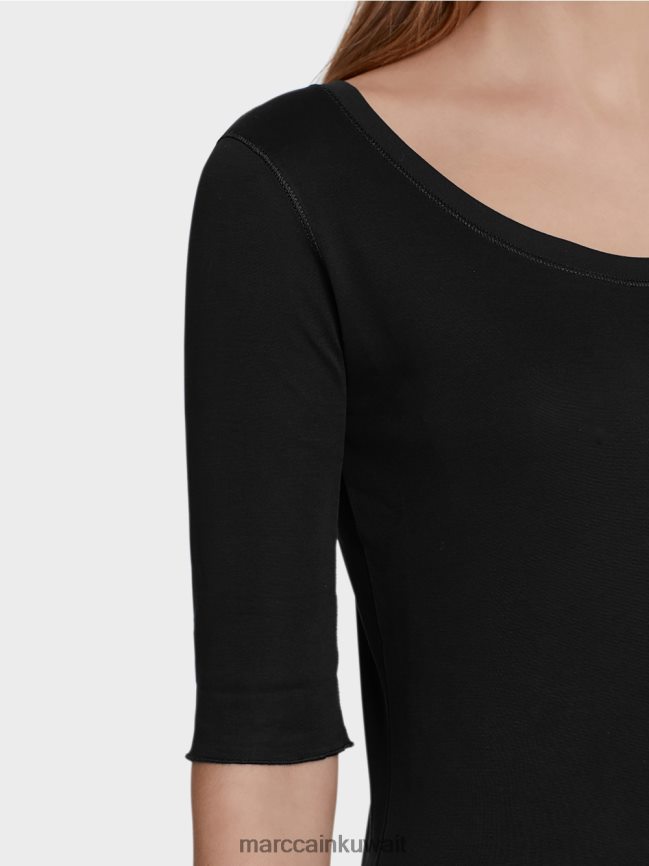 Marc Cain قميص أساسي عالي الجودة LVN0D61479 ملابس أسود