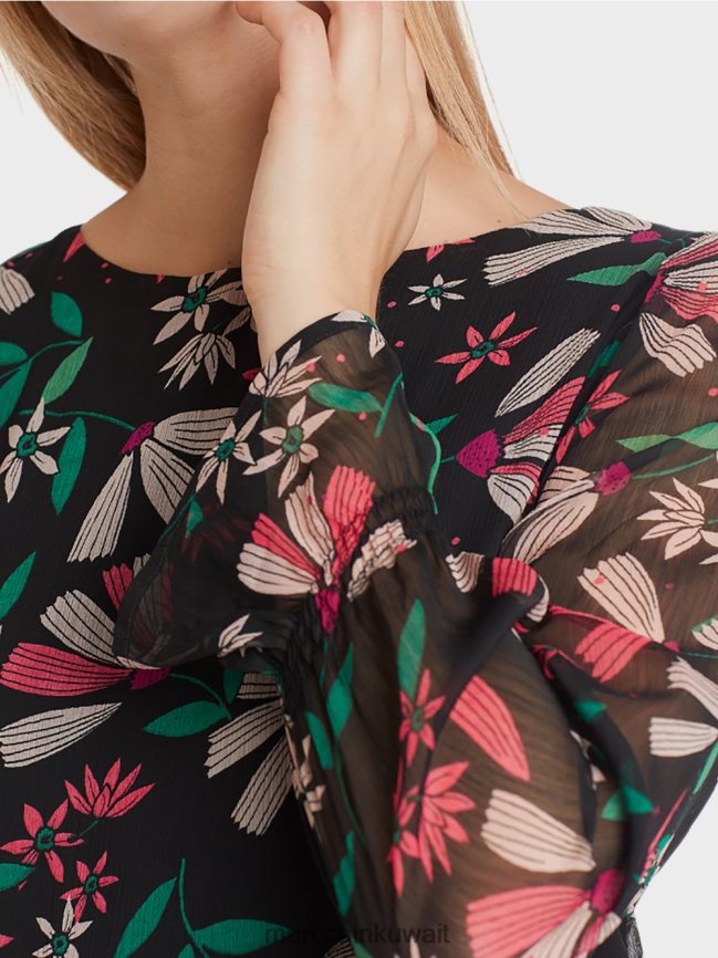 Marc Cain فستان أنثوي بطبعة زهور LVN0D6147 ملابس أرجواني