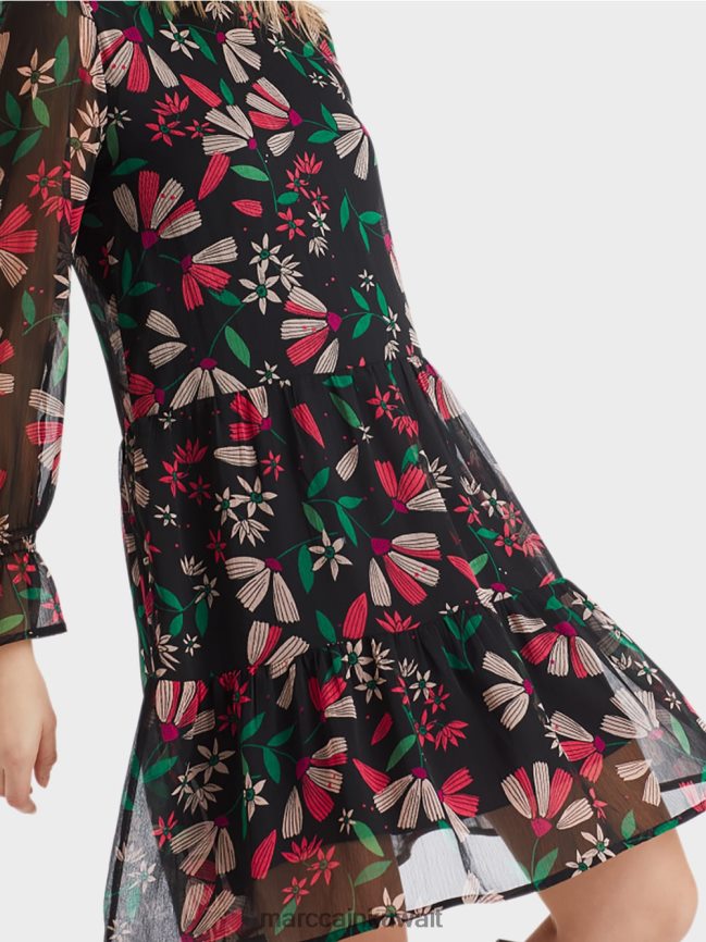 Marc Cain فستان أنثوي بطبعة زهور LVN0D6147 ملابس أرجواني