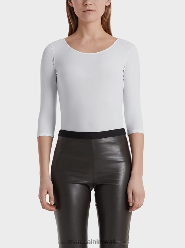 Marc Cain قميص طويل الأكمام دقيق للغاية LVN0D61481 ملابس أبيض