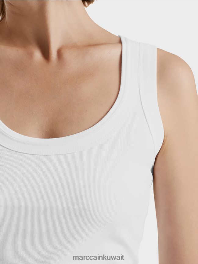 Marc Cain أعلى الخزان مضلع غرامة LVN0D61485 ملابس أبيض
