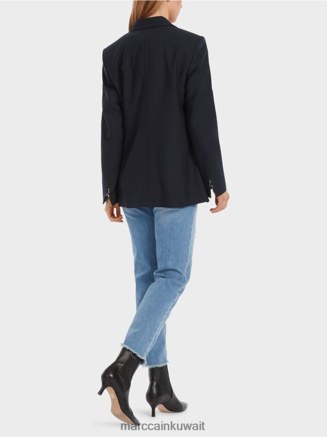 Marc Cain سترة مزدوجة الصدر LVN0D6148 ملابس منتصف الليل الأزرق