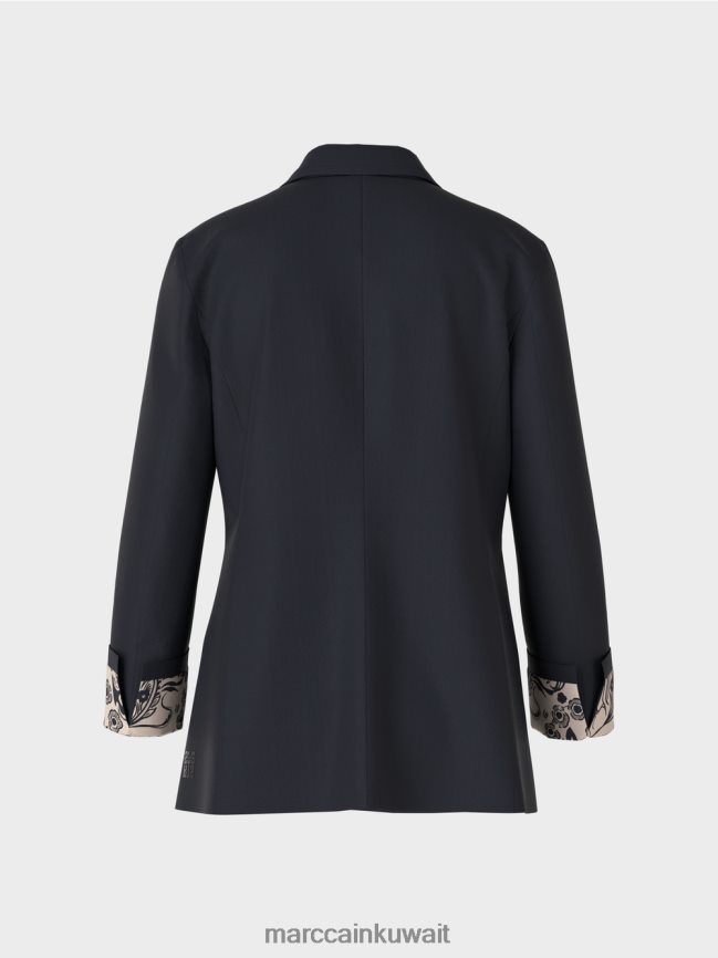 Marc Cain سترة مزدوجة الصدر LVN0D6148 ملابس منتصف الليل الأزرق