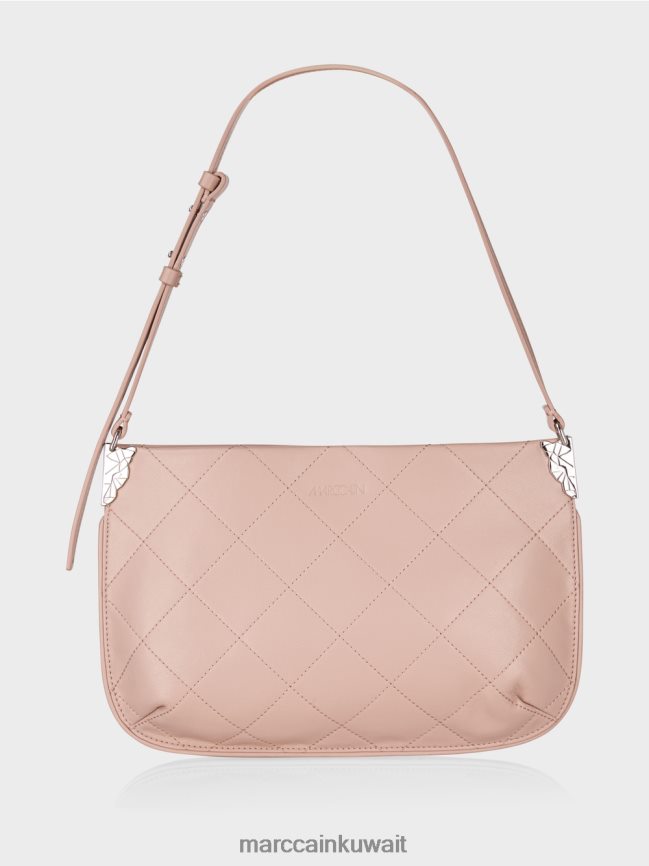 Marc Cain حقيبة كتف "إعادة التفكير معًا". LVN0D61498 ملحق مسحوق وردي ناعم